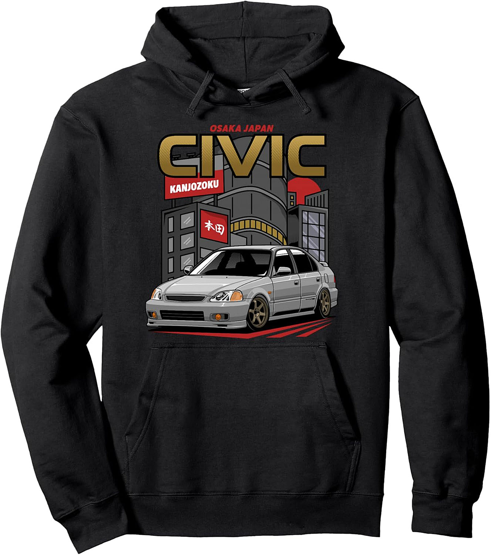 JDM Civic Graphic Hoodie Kanjozoku Streetwear Pullover