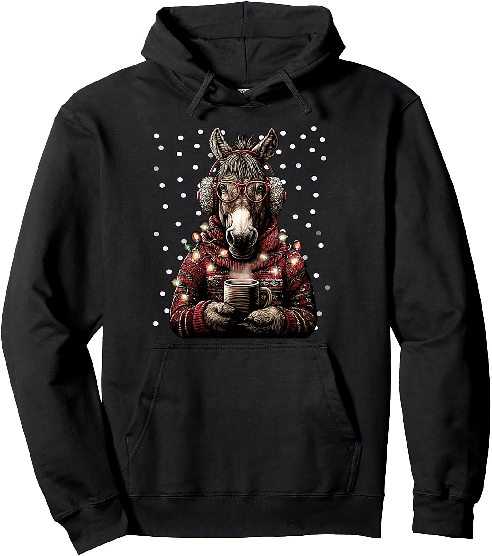 Festive Donkey Christmas Pullover Hoodie