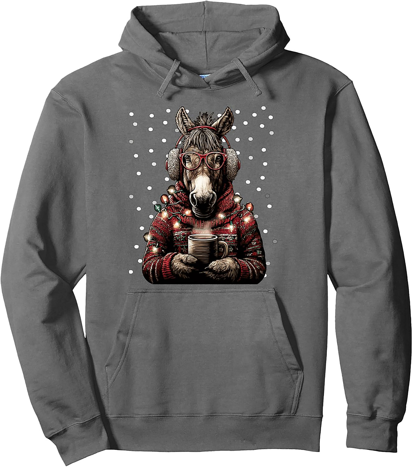 Festive Donkey Christmas Pullover Hoodie