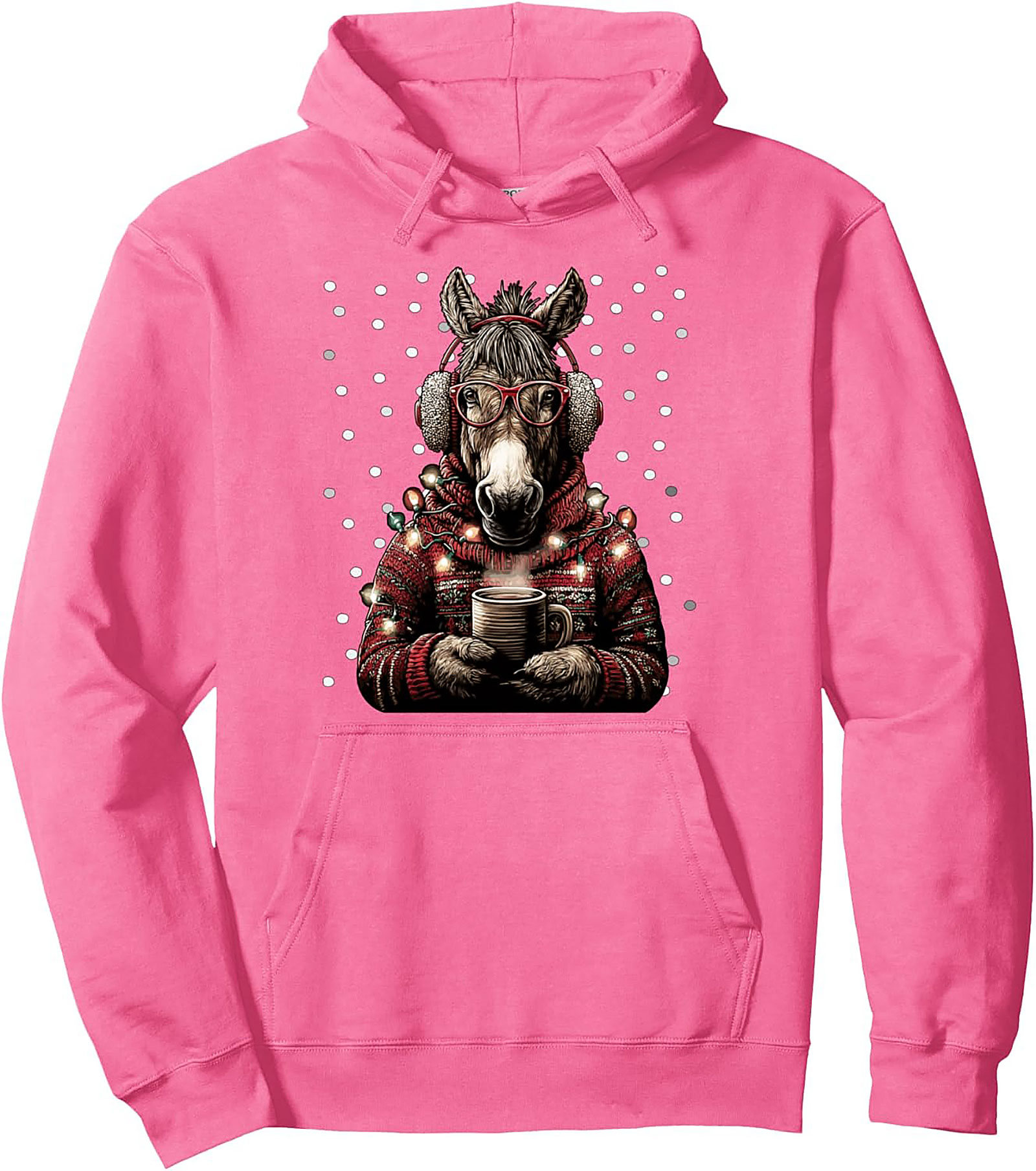 Festive Donkey Christmas Pullover Hoodie