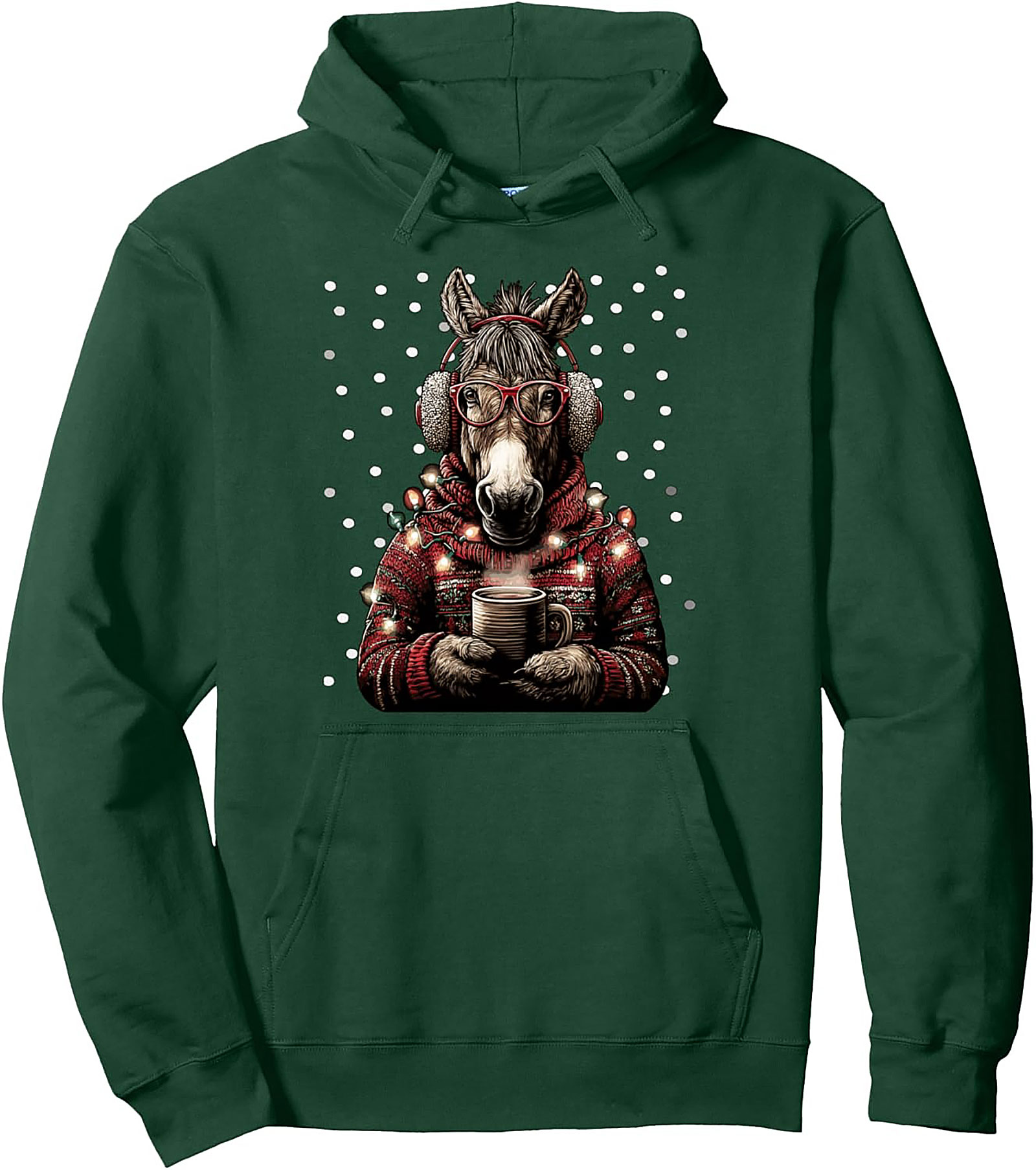 Festive Donkey Christmas Pullover Hoodie