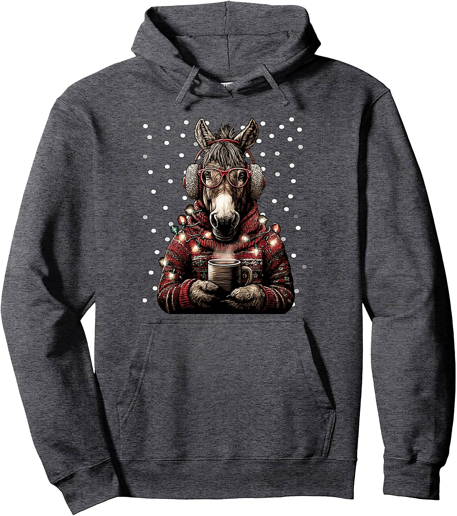 Festive Donkey Christmas Pullover Hoodie