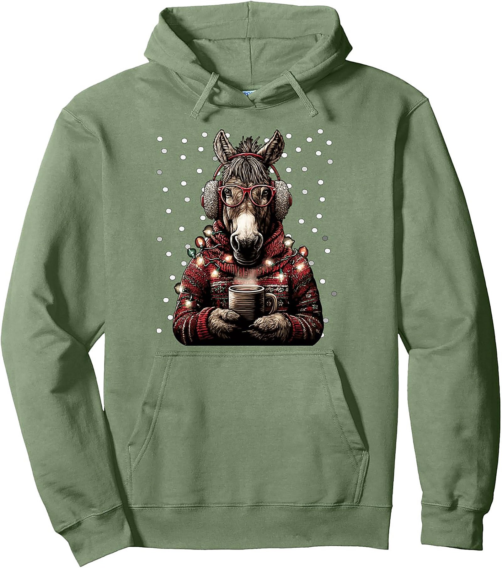 Festive Donkey Christmas Pullover Hoodie