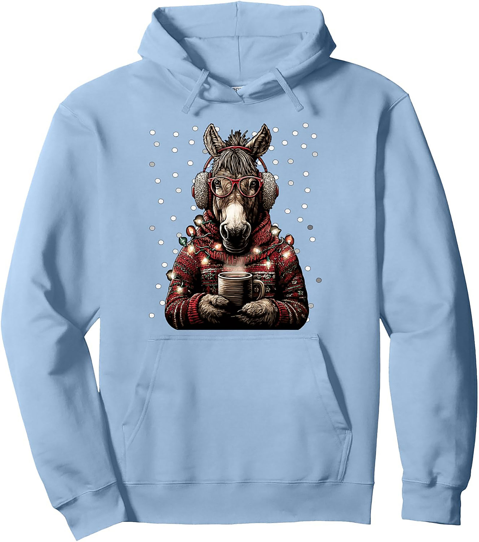 Festive Donkey Christmas Pullover Hoodie
