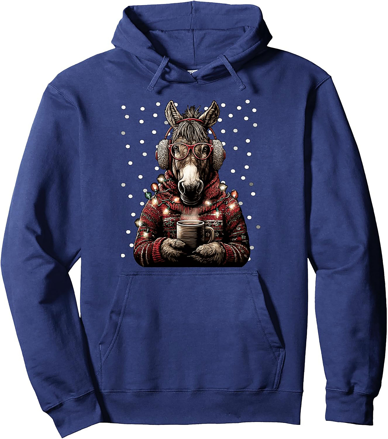 Festive Donkey Christmas Pullover Hoodie