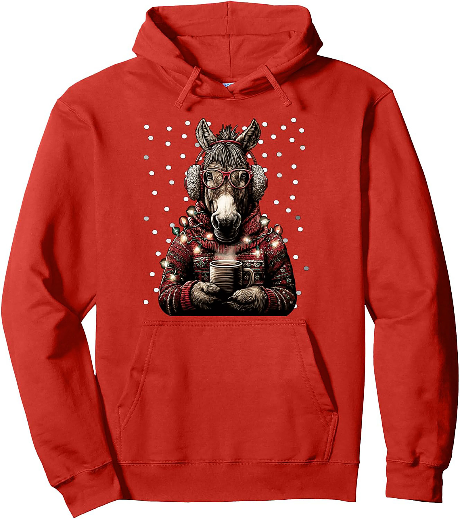 Festive Donkey Christmas Pullover Hoodie
