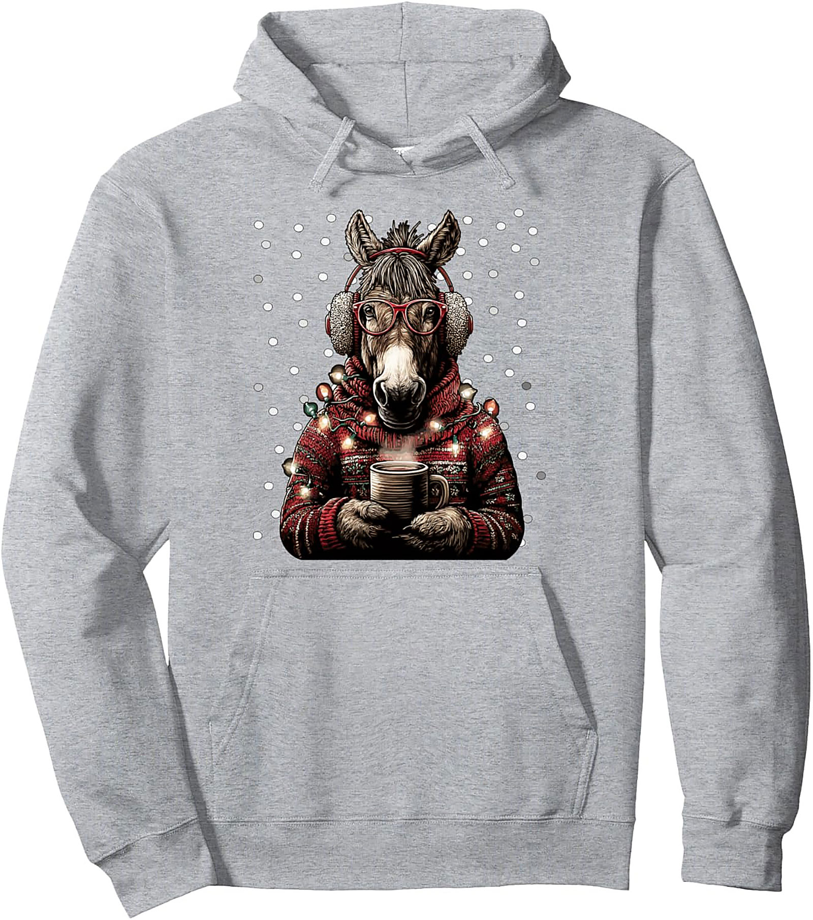 Festive Donkey Christmas Pullover Hoodie