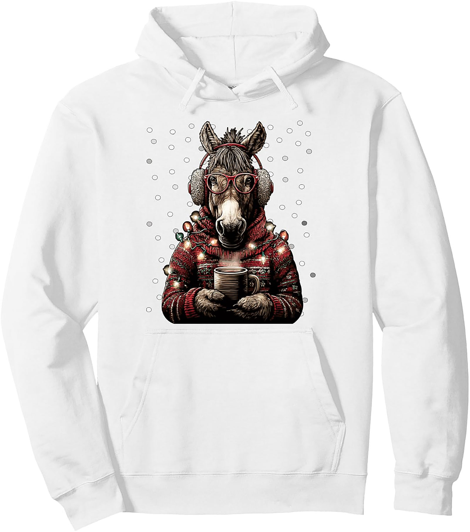 Festive Donkey Christmas Pullover Hoodie