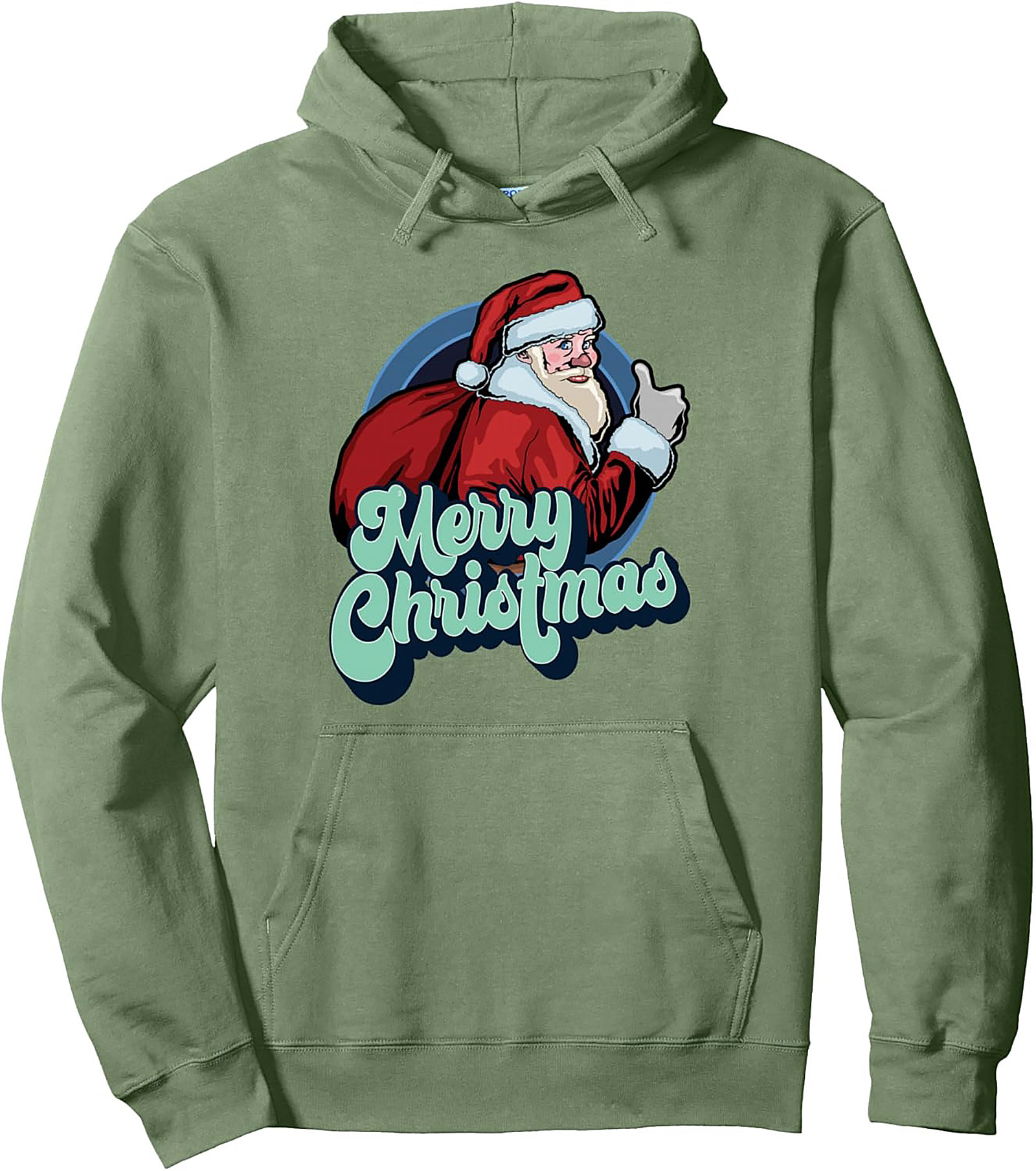 Retro Santa Christmas Pullover Hoodie 