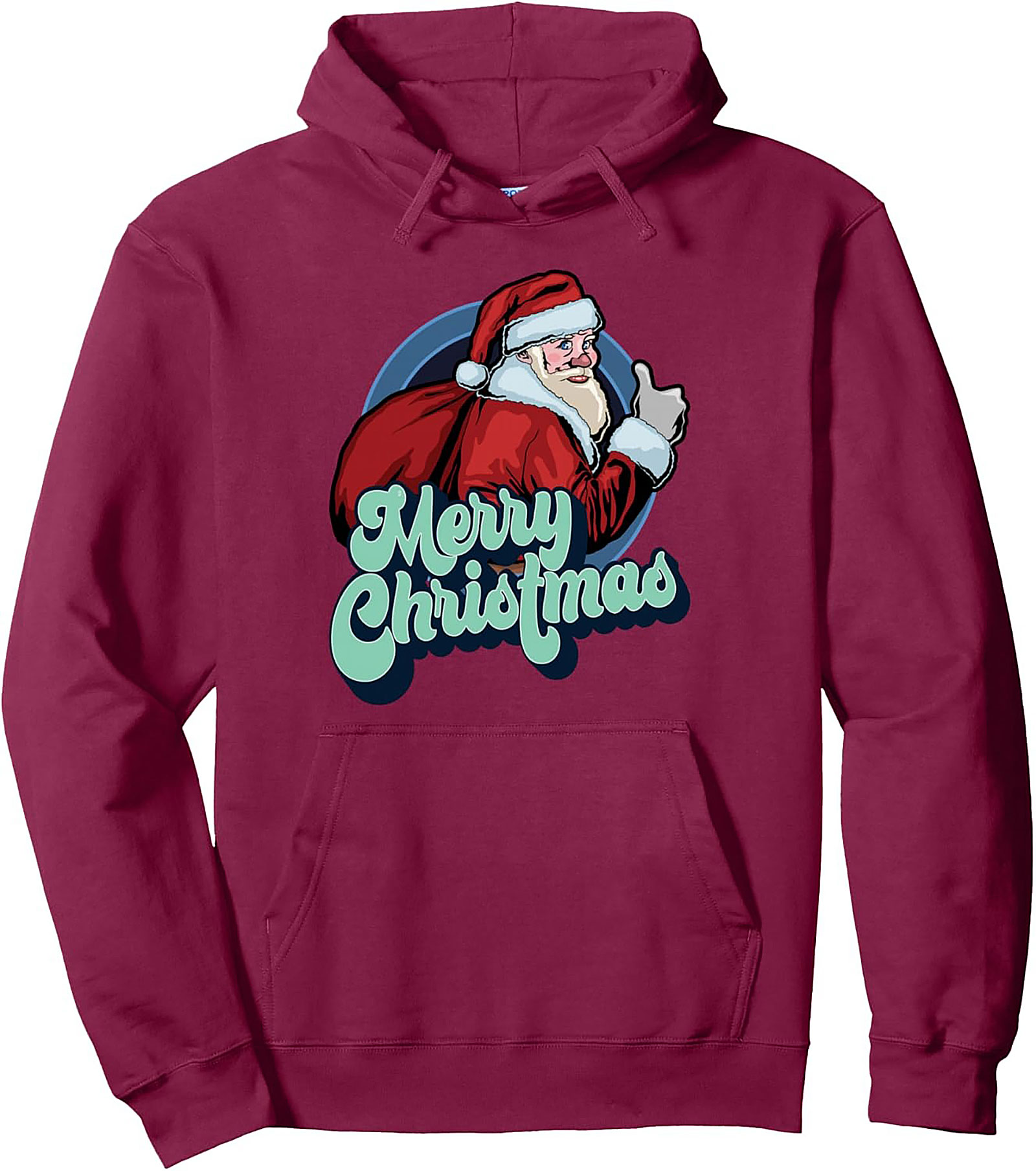 Retro Santa Christmas Pullover Hoodie 