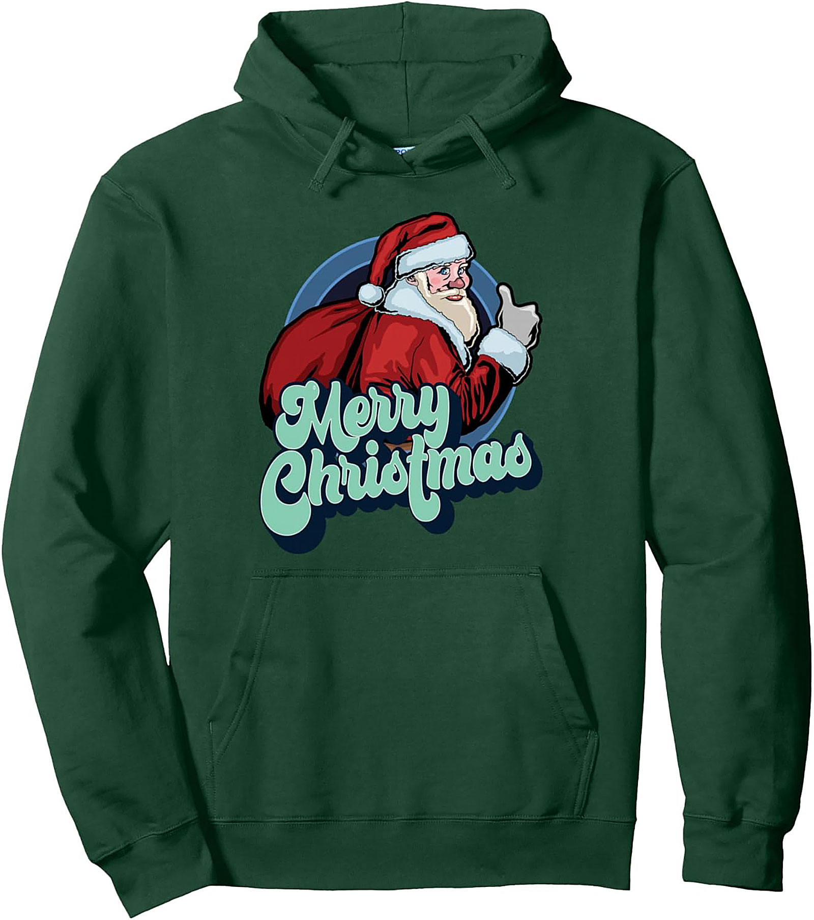 Retro Santa Christmas Pullover Hoodie 