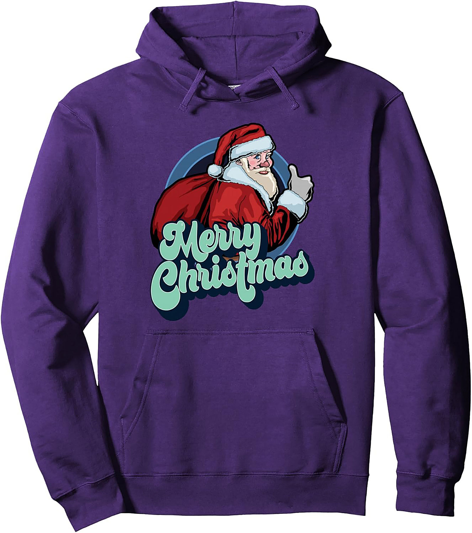 Retro Santa Christmas Pullover Hoodie 