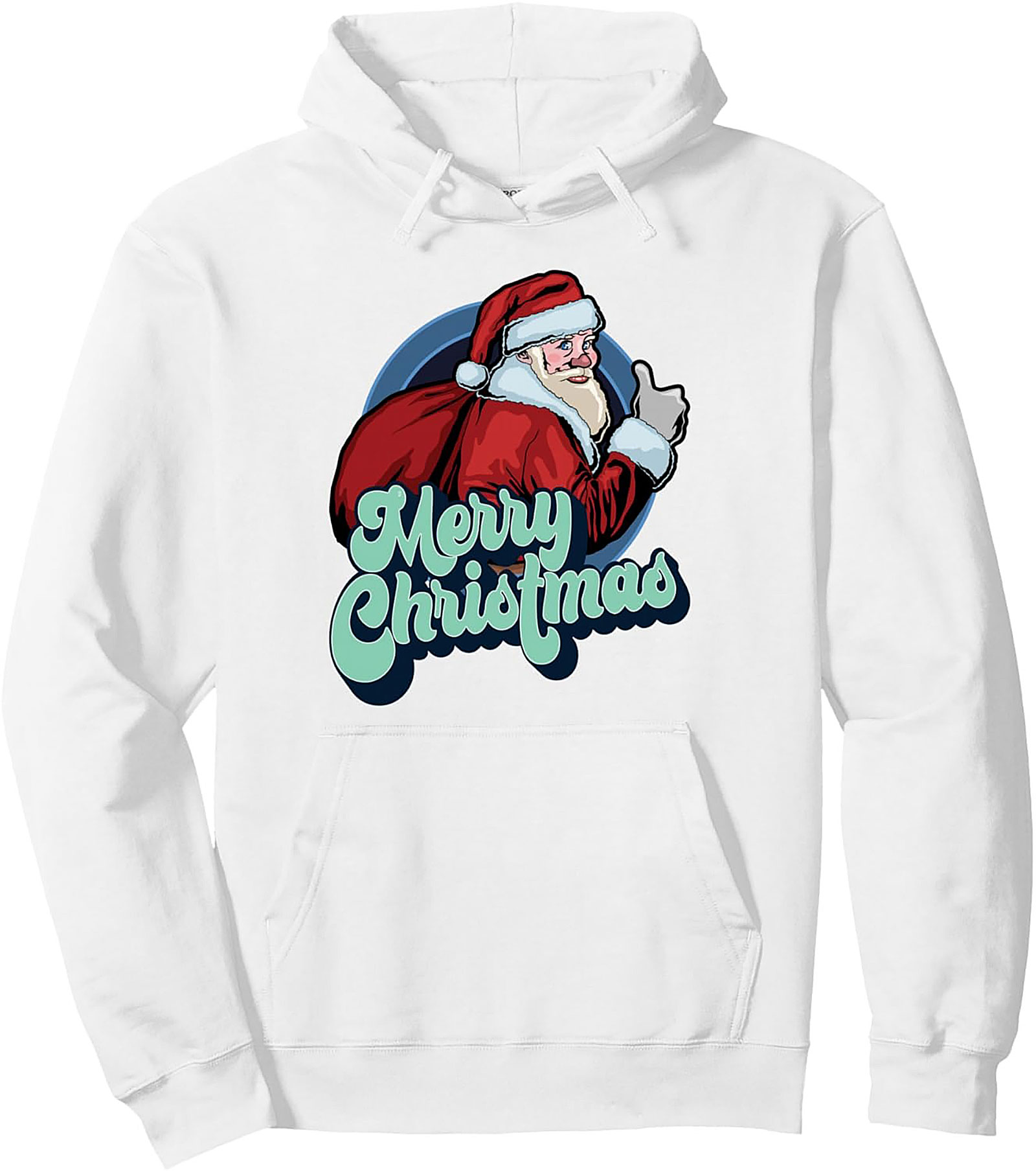 Retro Santa Christmas Pullover Hoodie
