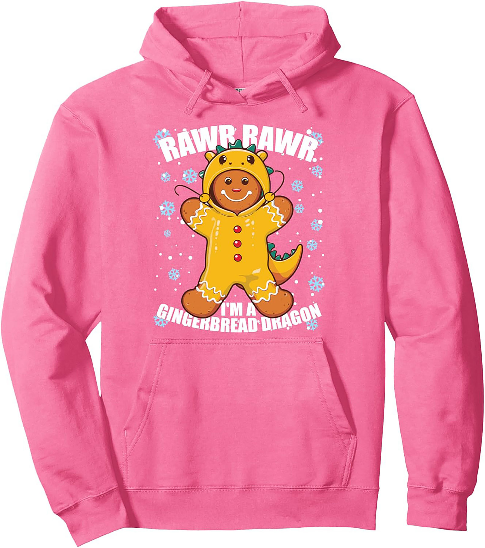 Rawr! Gingerbread Dragon Pullover Hoodie Funny Christmas