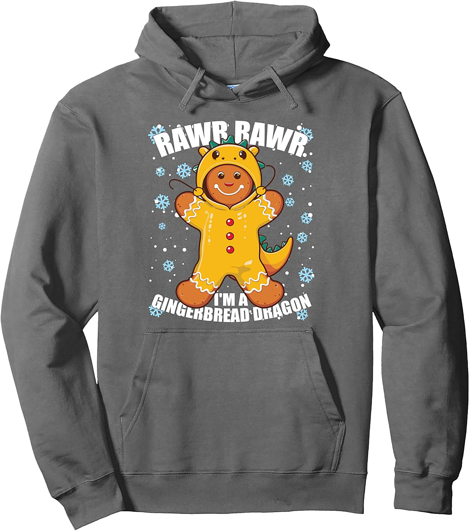 Rawr! Gingerbread Dragon Pullover Hoodie Funny Christmas
