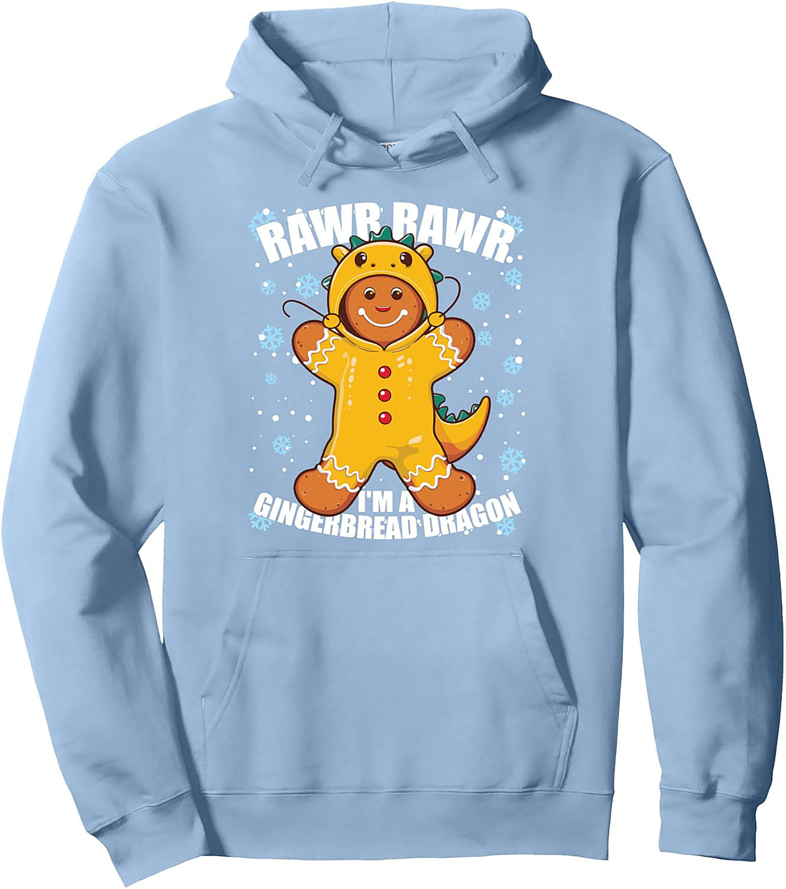 Rawr! Gingerbread Dragon Pullover Hoodie Funny Christmas