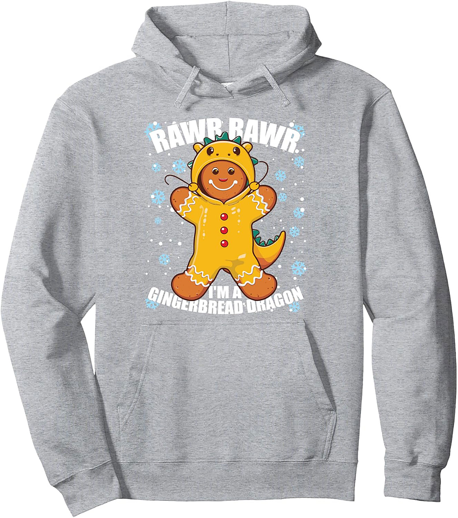 Rawr! Gingerbread Dragon Pullover Hoodie Funny Christmas
