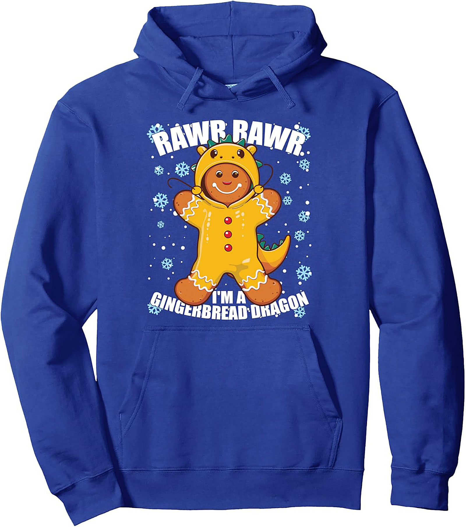 Rawr! Gingerbread Dragon Pullover Hoodie Funny Christmas