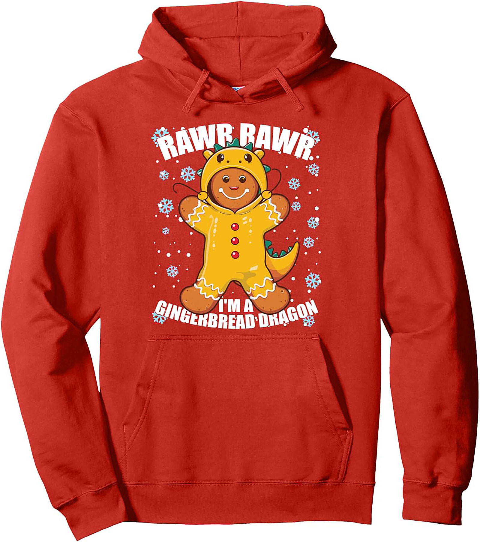 Rawr! Gingerbread Dragon Pullover Hoodie Funny Christmas
