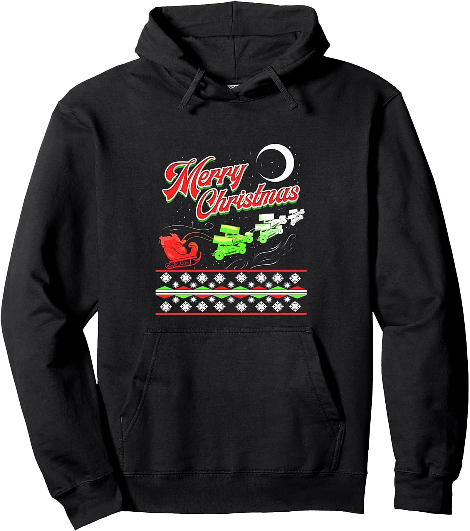 Tractor Sleigh Farming Christmas Pullover Hoodie Cozy Gift