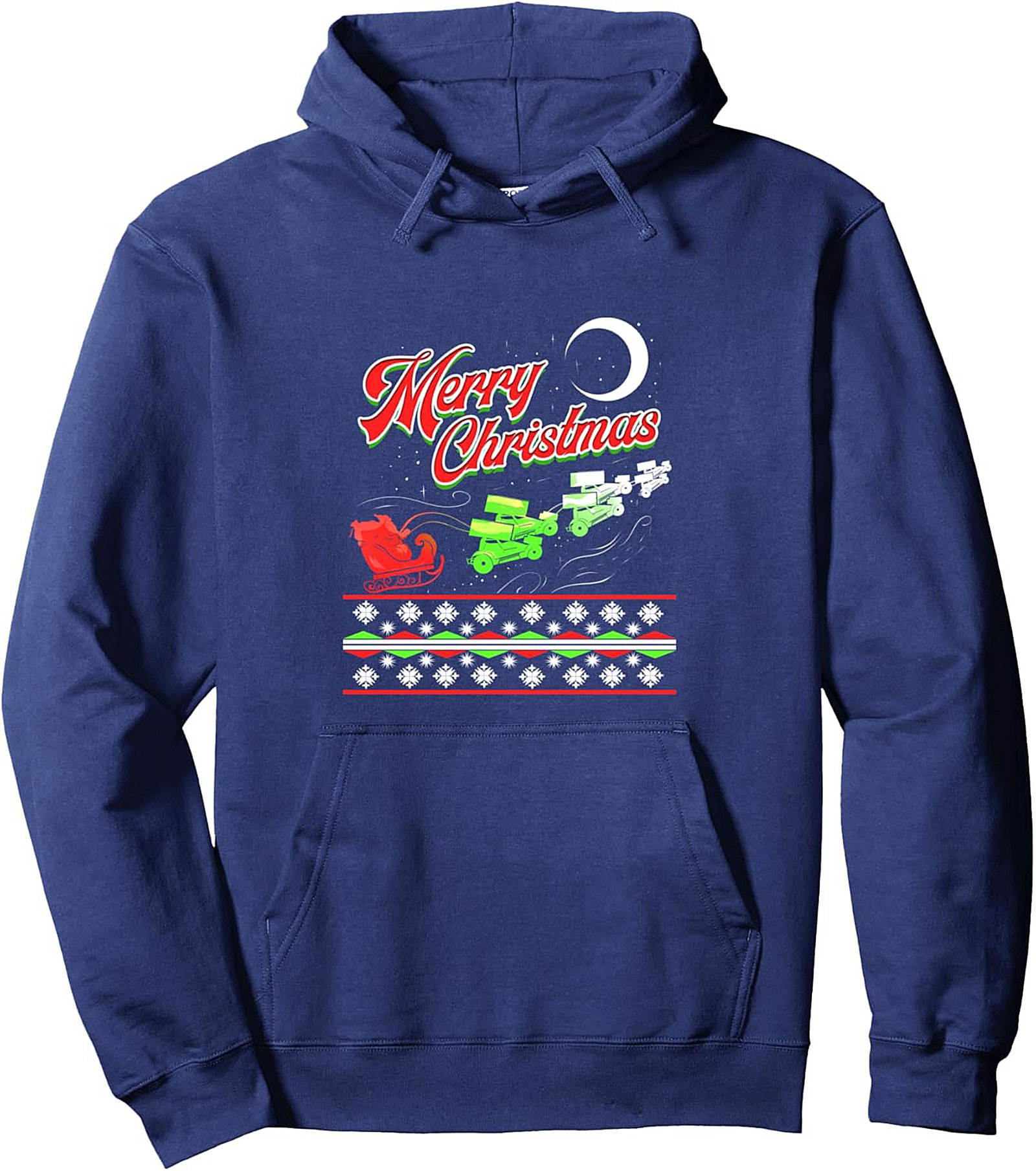 Tractor Sleigh Farming Christmas Pullover Hoodie Cozy Gift