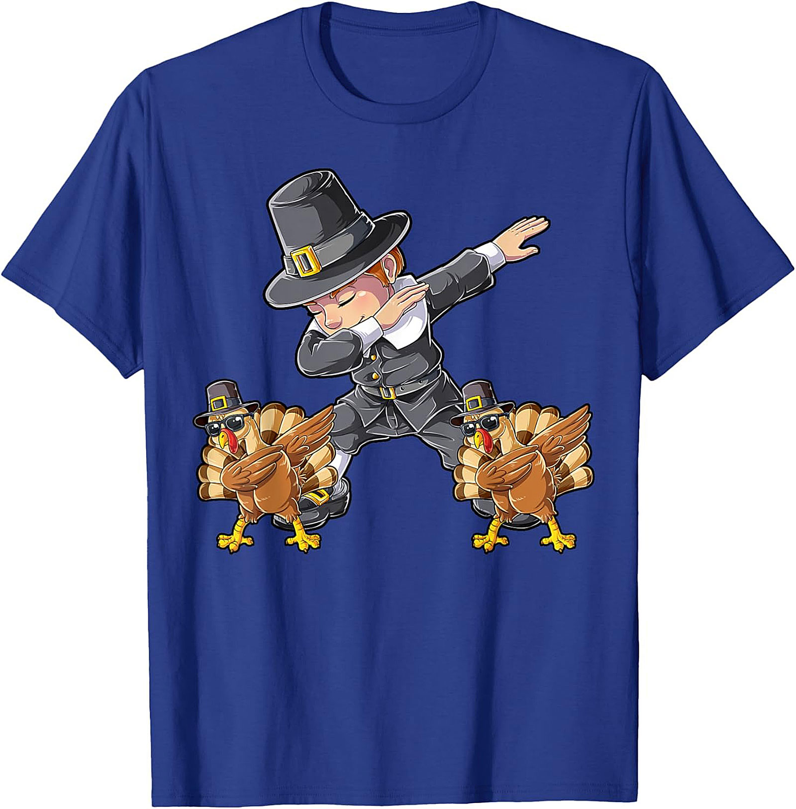 Funny Dabbing Pilgrim T-Shirt | Thanksgiving Graphic Tee