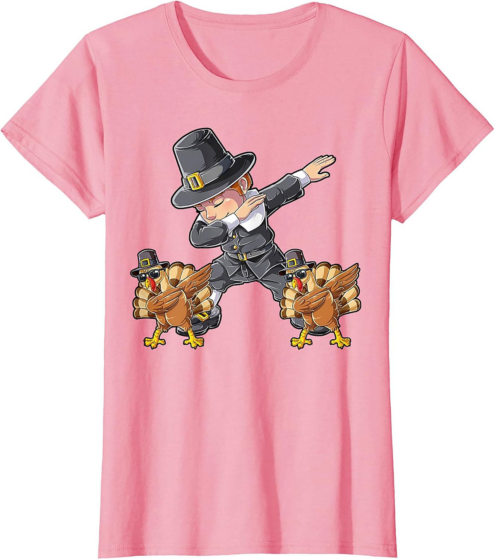 Funny Dabbing Pilgrim T-Shirt | Thanksgiving Graphic Tee