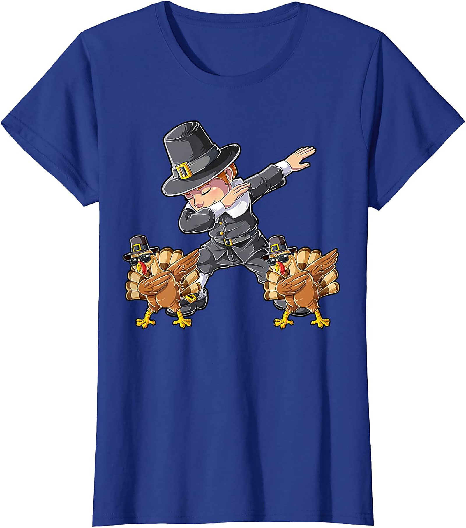 Funny Dabbing Pilgrim T-Shirt | Thanksgiving Graphic Tee