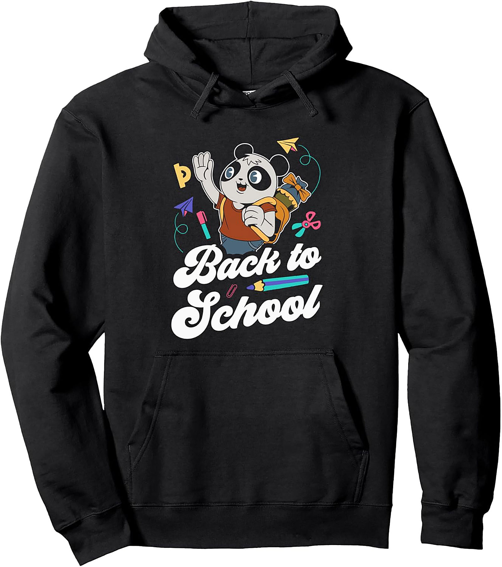 Back to School Panda Graphic Hoodie – Cute First Day Pullover