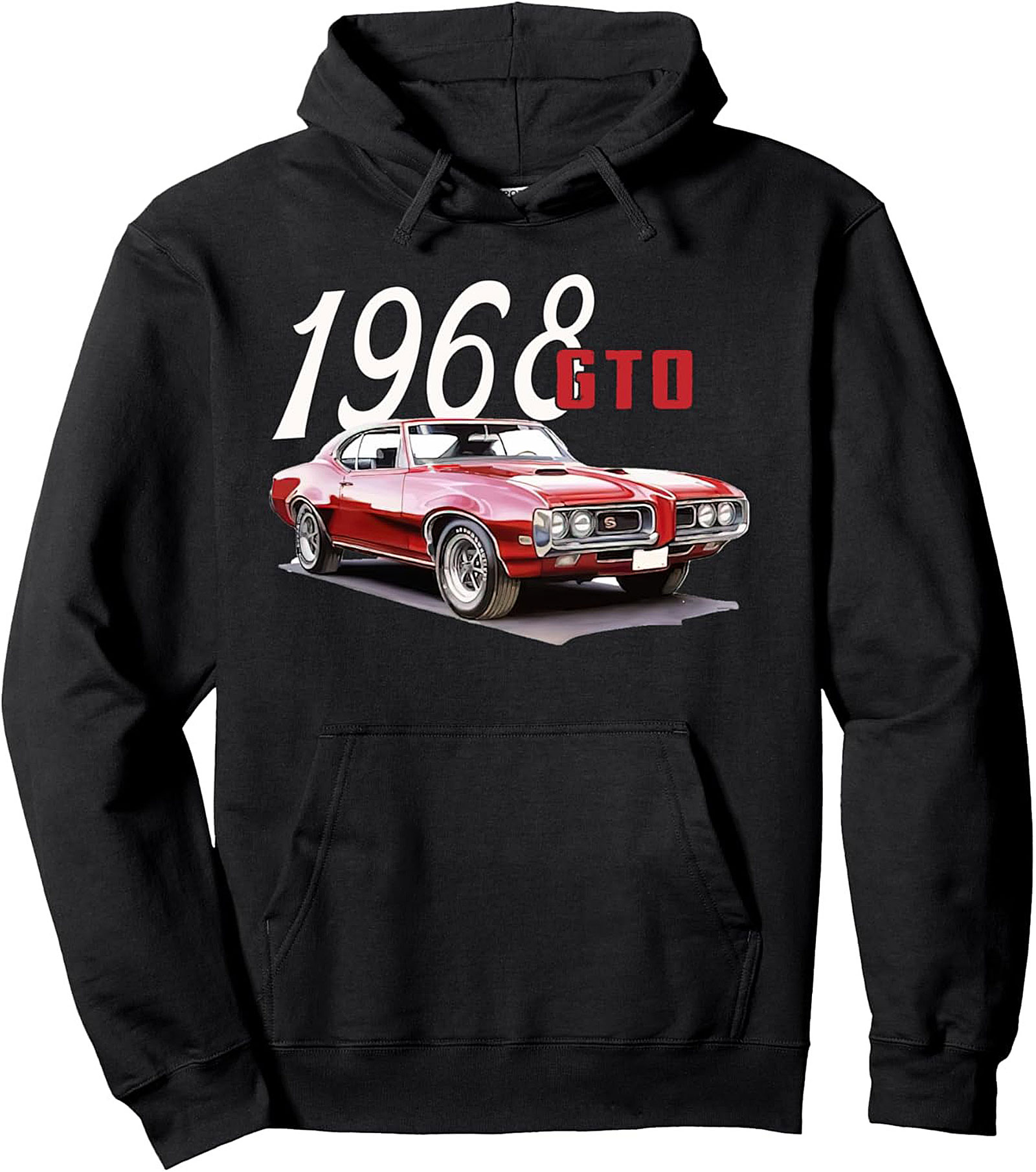1968 GTO Muscle Car Graphic Hoodie Vintage Pullover