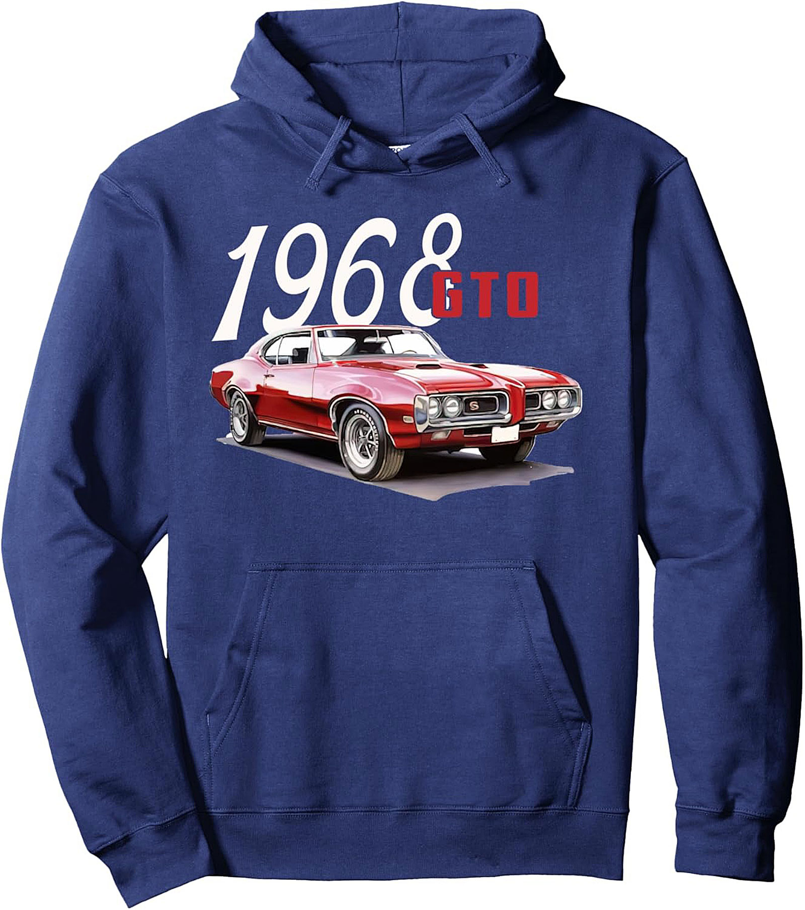 1968 GTO Muscle Car Graphic Hoodie Vintage Pullover