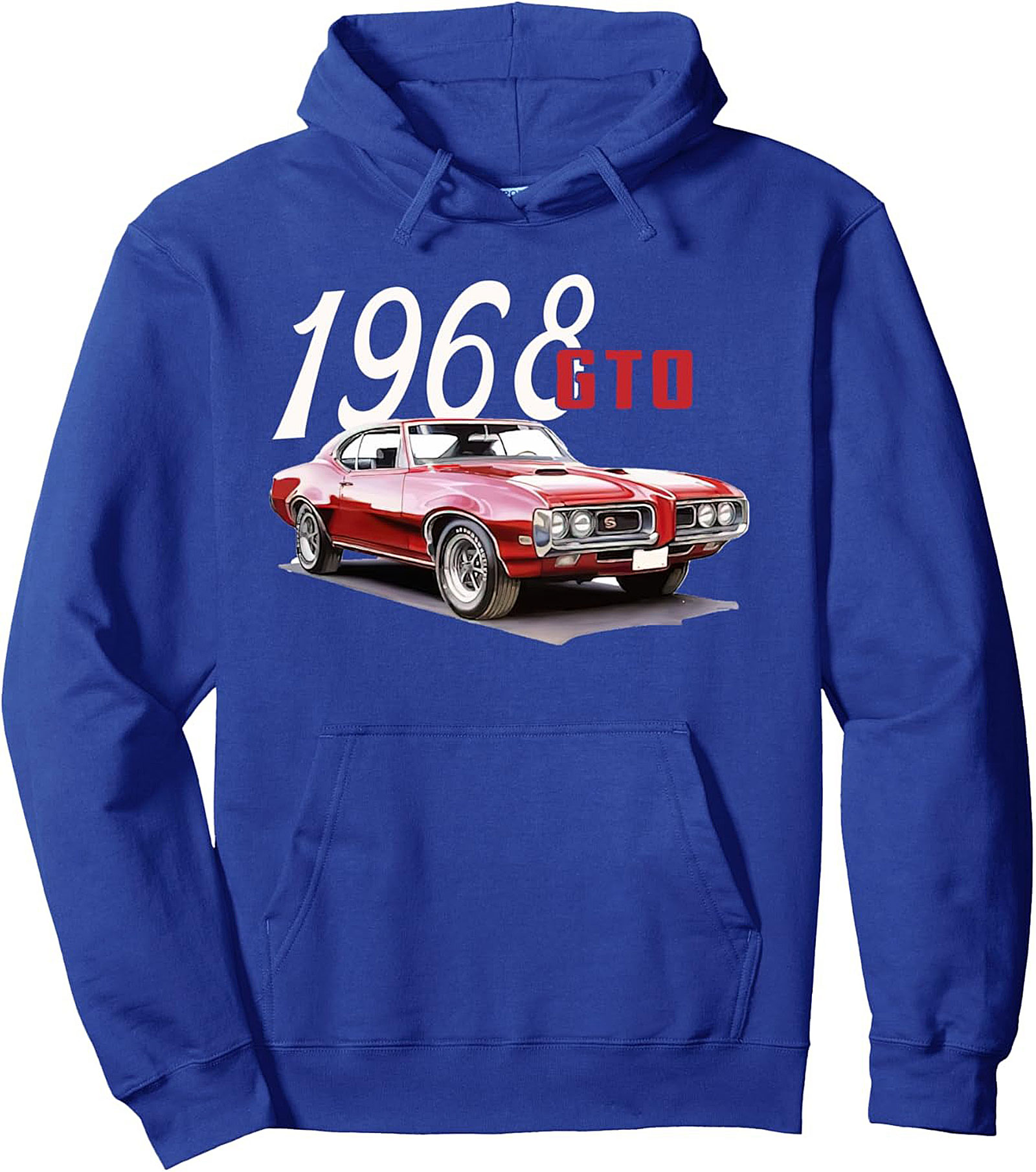 1968 GTO Muscle Car Graphic Hoodie Vintage Pullover