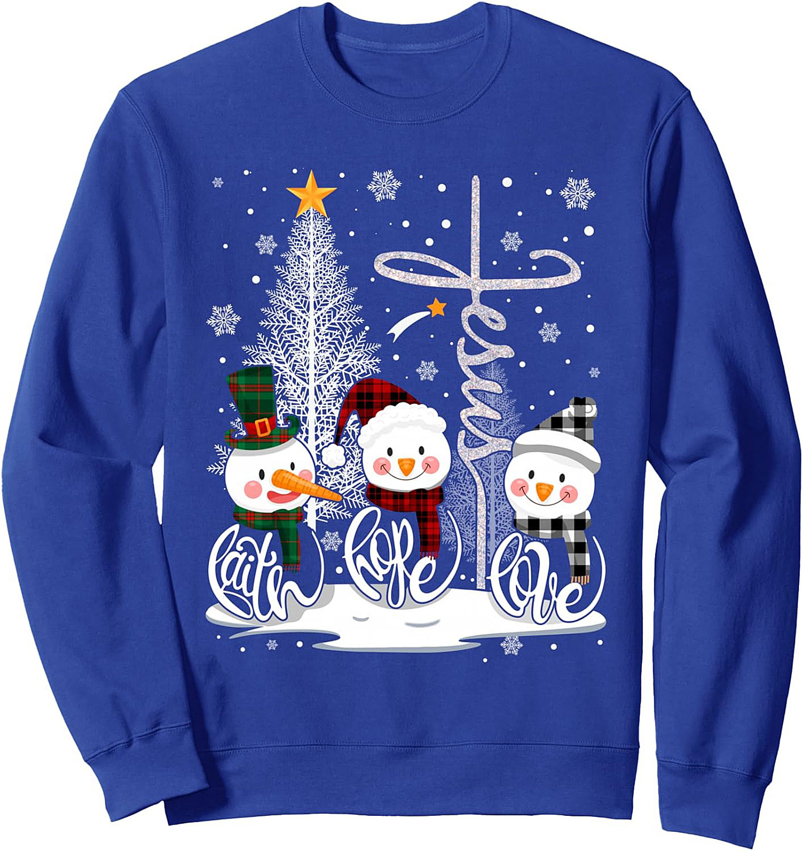 Cozy Faith Hope Love Christian Christmas Crewneck