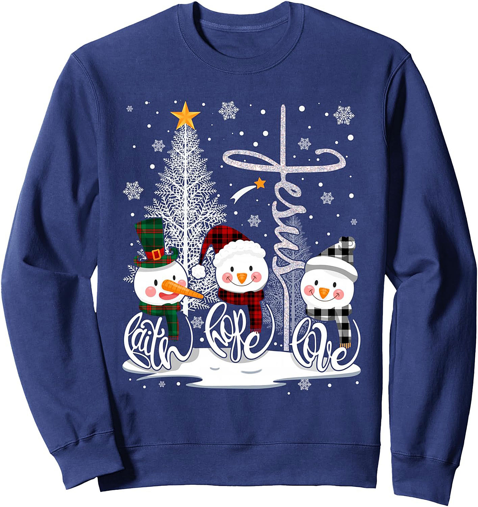 Cozy Faith Hope Love Christian Christmas Crewneck