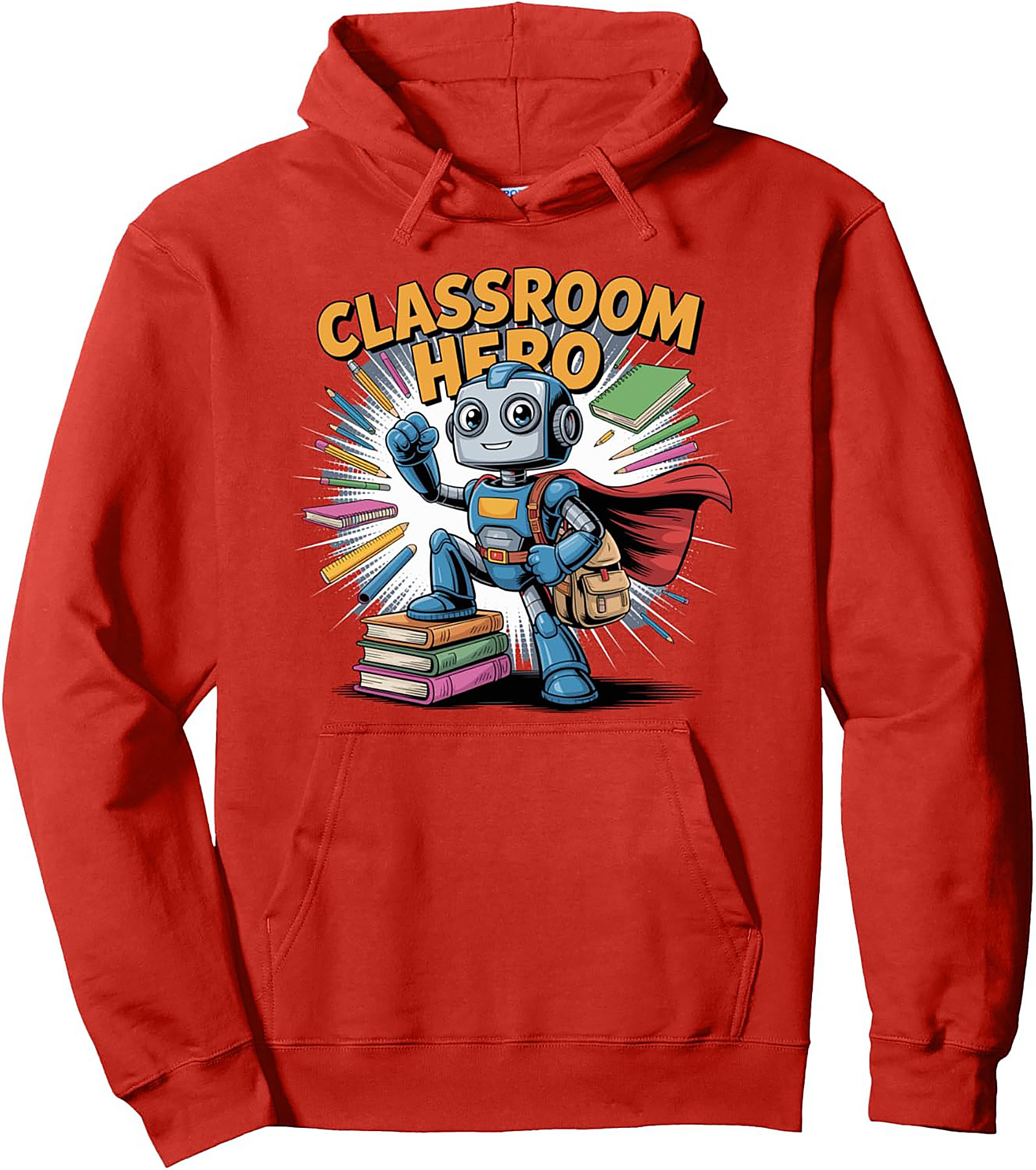 Classroom Hero Robot Teacher Pullover Hoodie
