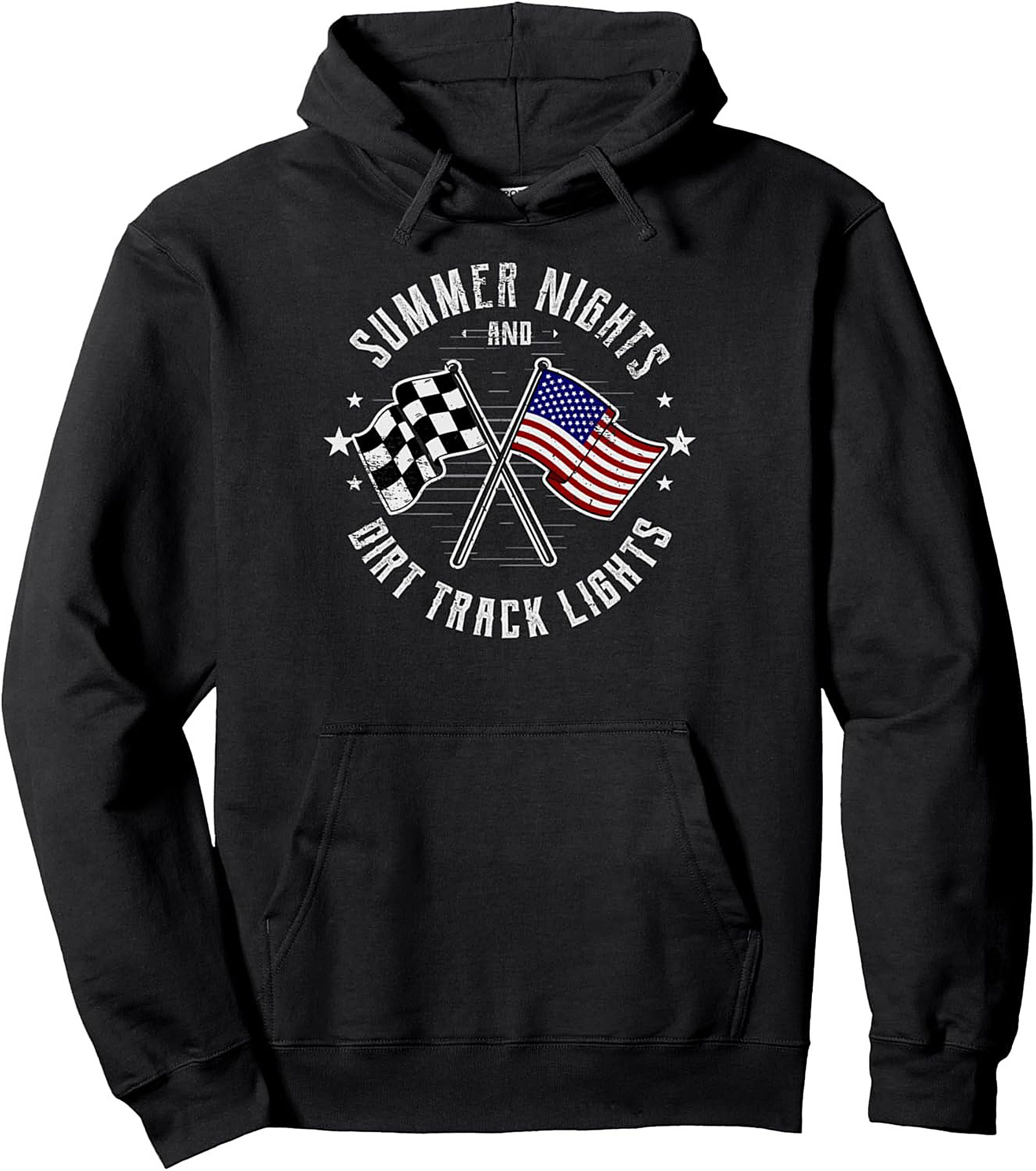 Dirt Track Racing Pullover Hoodie Summer Nights & Lights