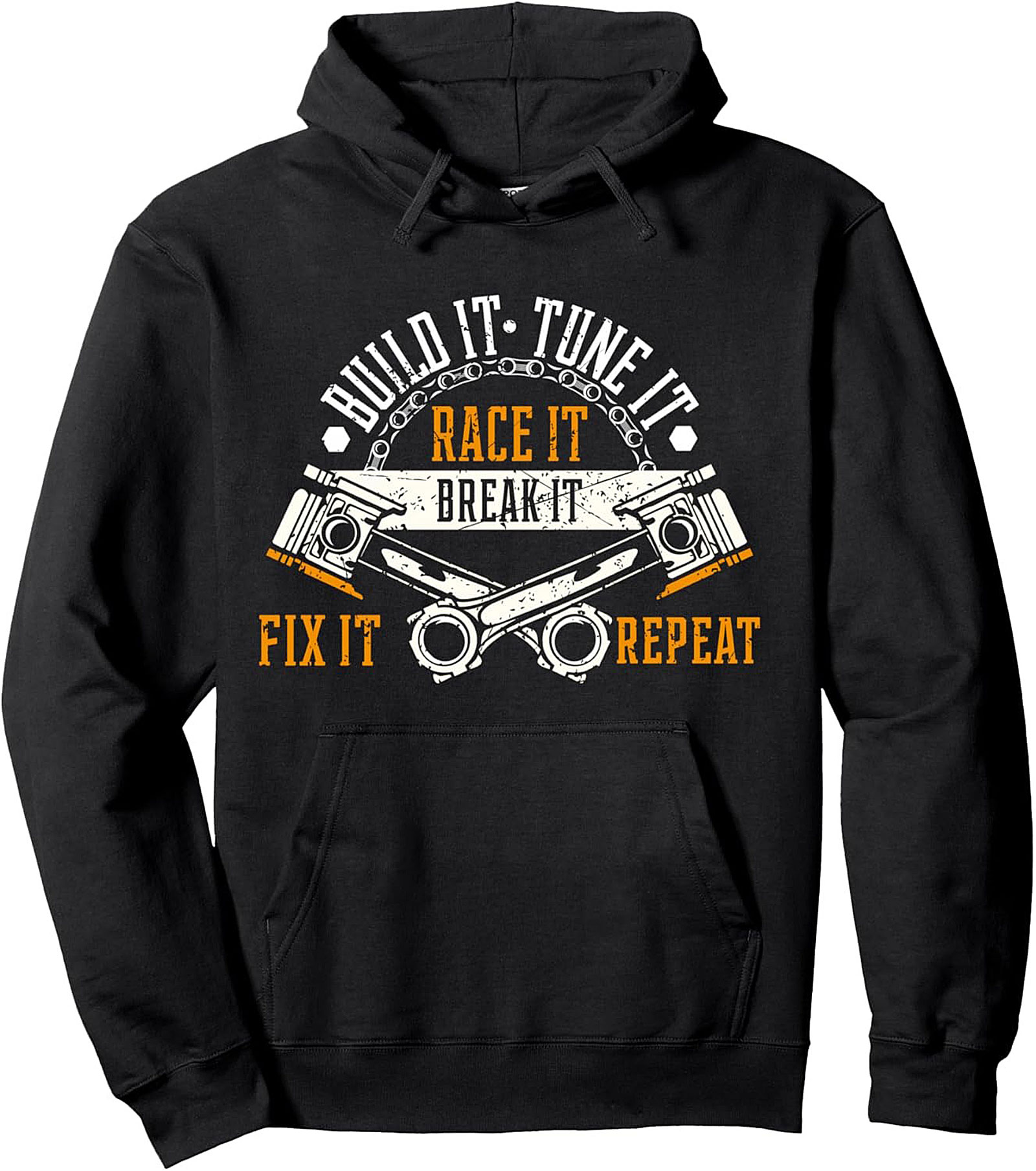 Gearhead Pullover Hoodie Build It Tune It Race It Mechanic Gift