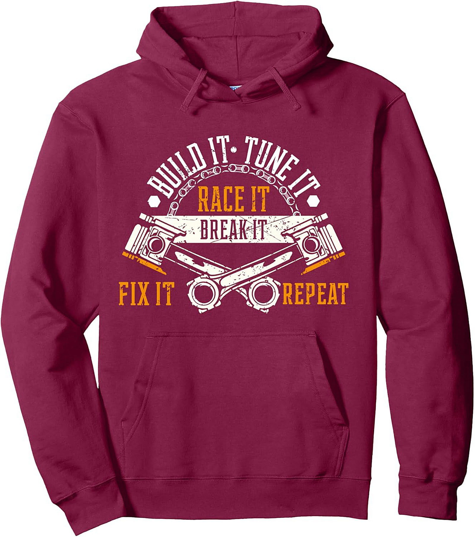 Gearhead Pullover Hoodie Build It Tune It Race It Mechanic Gift