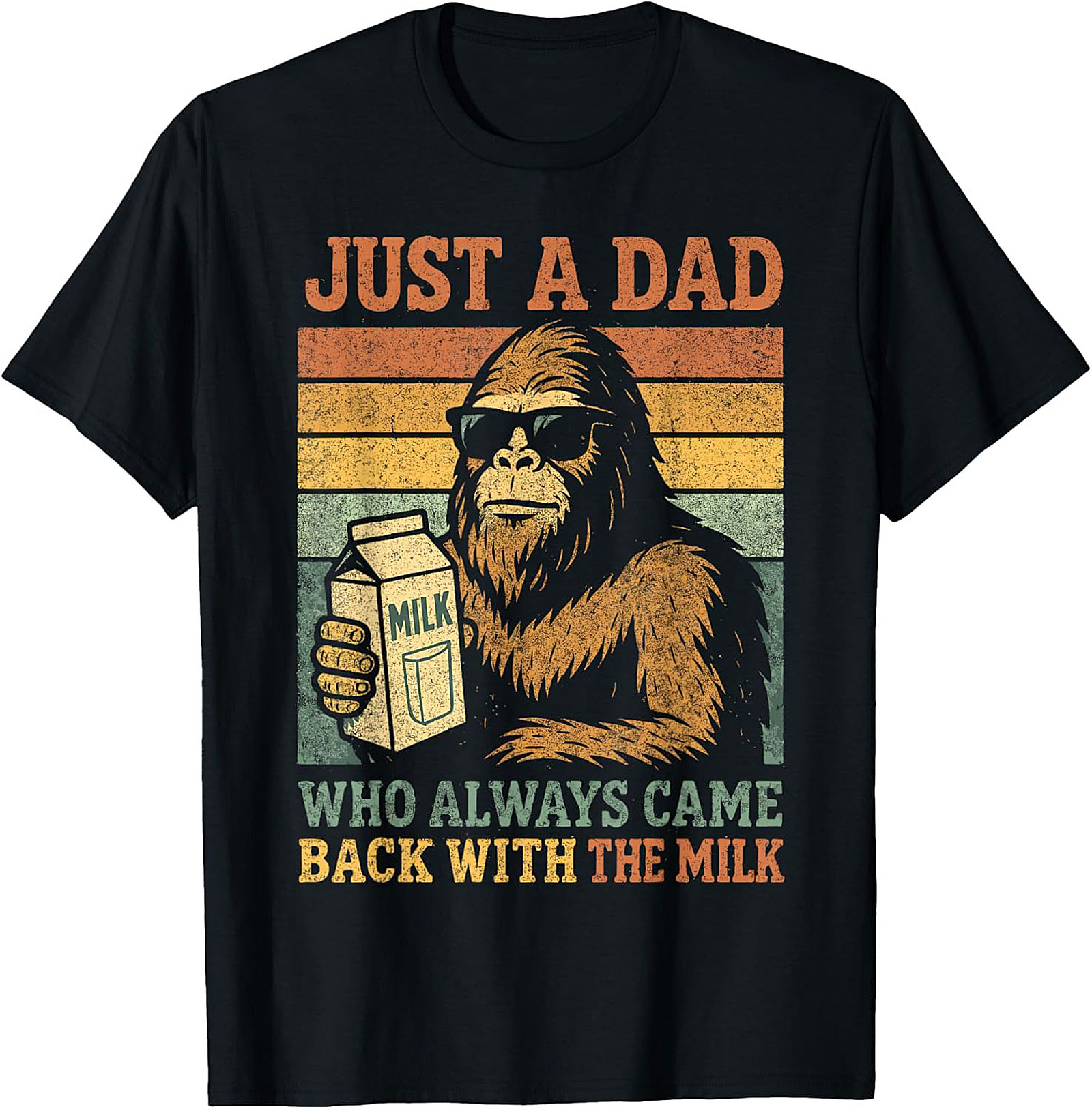 Bigfoot Dad Crewneck t-shirt Funny Sasquatch Gift