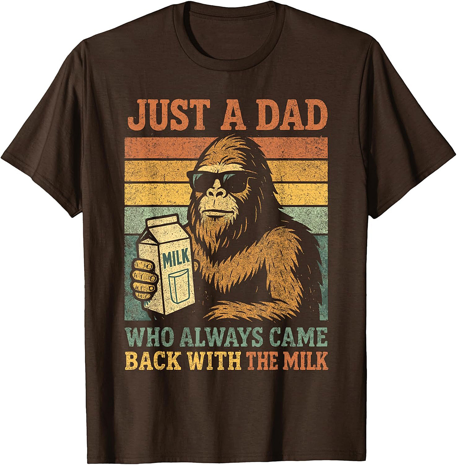 Bigfoot Dad Crewneck t-shirt Funny Sasquatch Gift