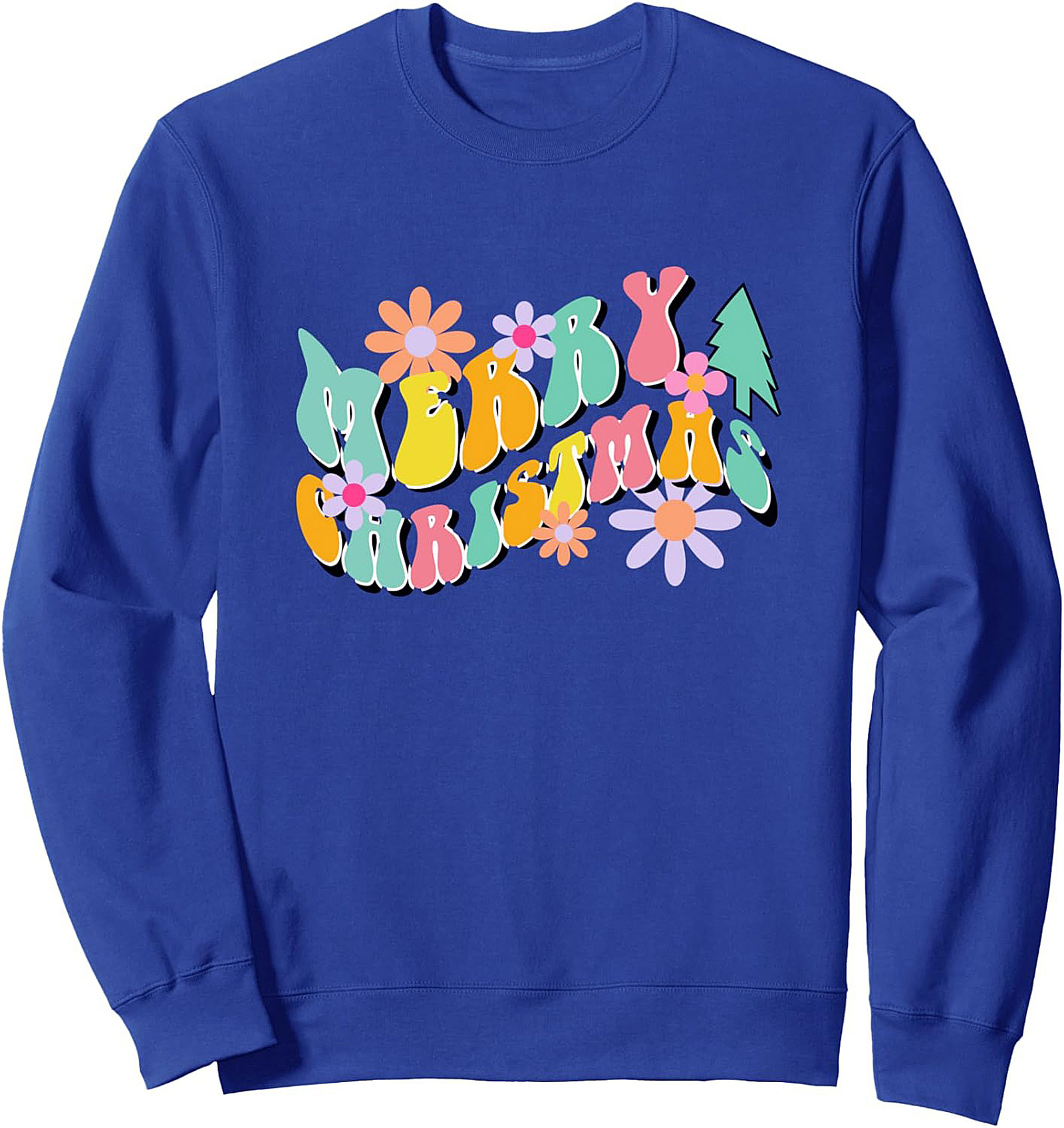 Groovy Christmas Crewneck Sweatshirt Retro 70s Style