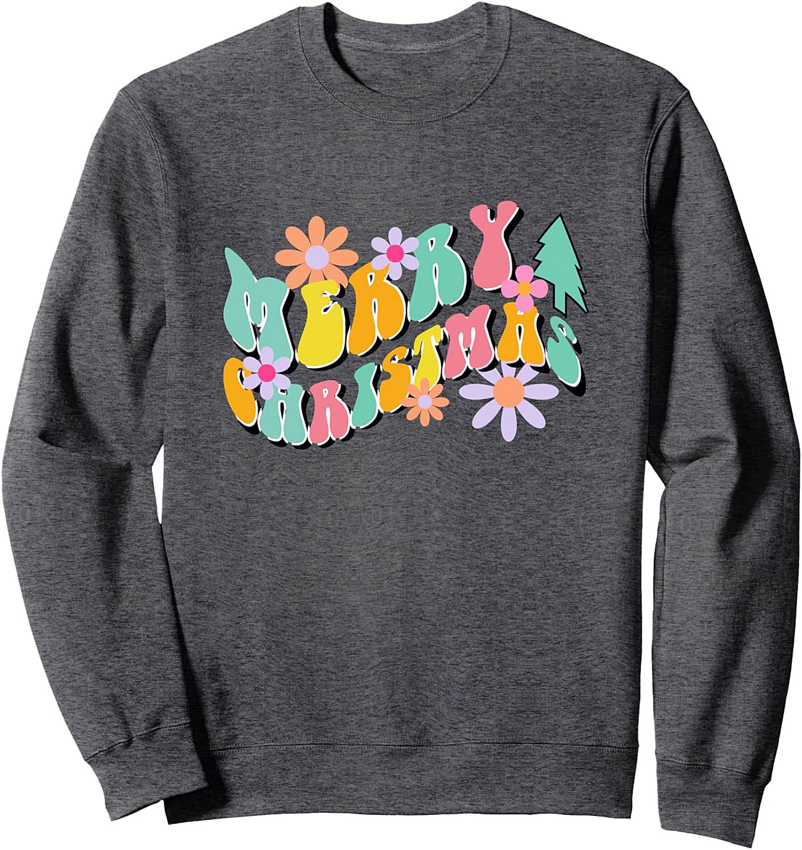 Groovy Christmas Crewneck Sweatshirt Retro 70s Style