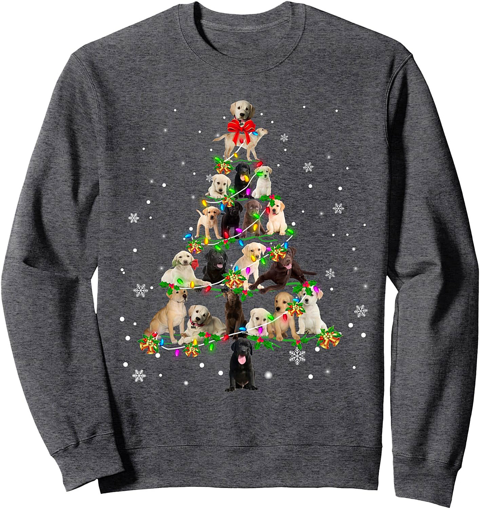  Cozy Labrador Christmas Tree Crewneck Sweatshirt Gift