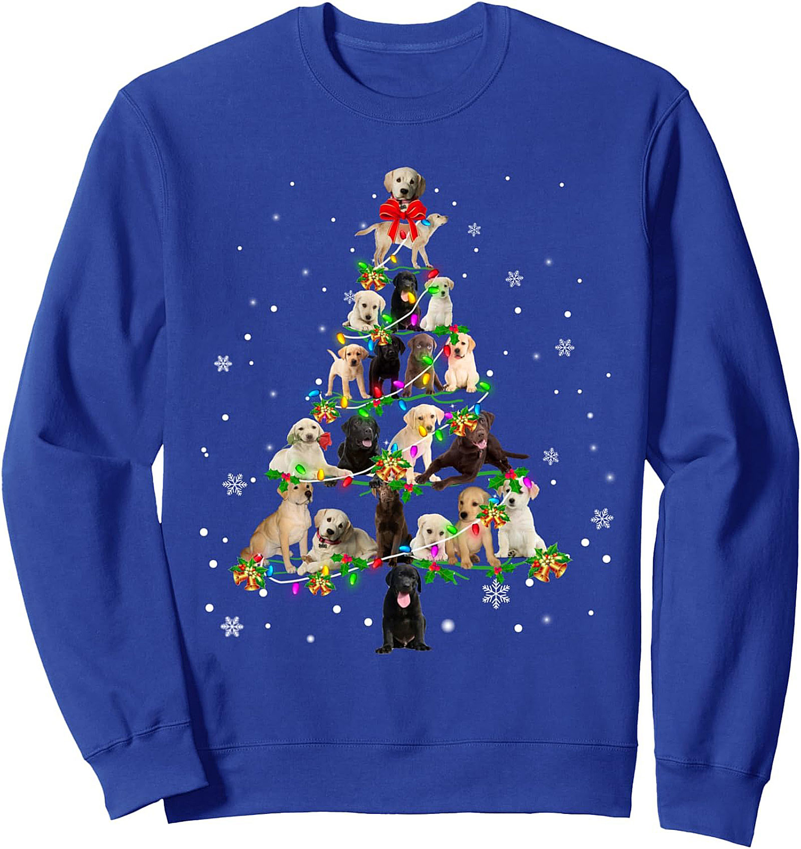 Cozy Labrador Christmas Tree Crewneck Sweatshirt Gift
