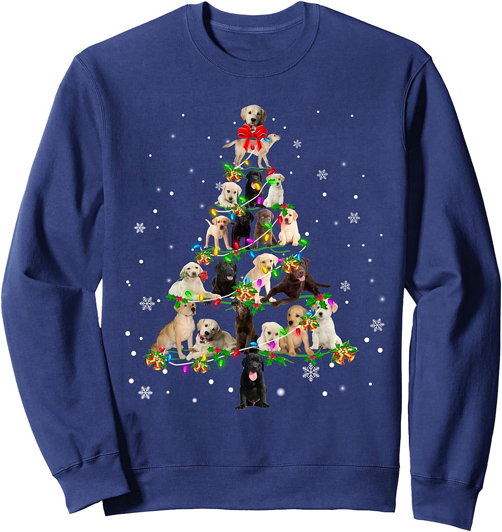  Cozy Labrador Christmas Tree Crewneck Sweatshirt Gift