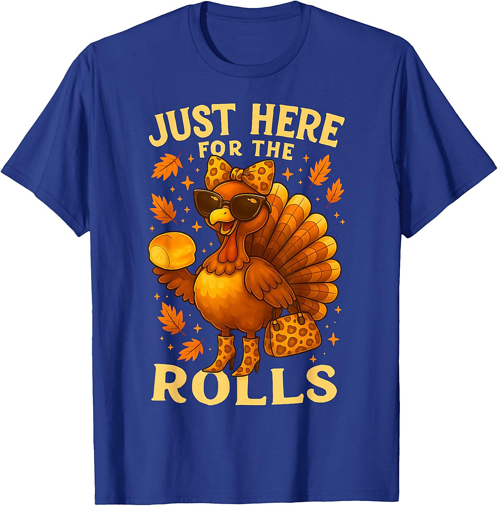 Just Here For The Rolls Funny Thanksgiving Graphic Tee