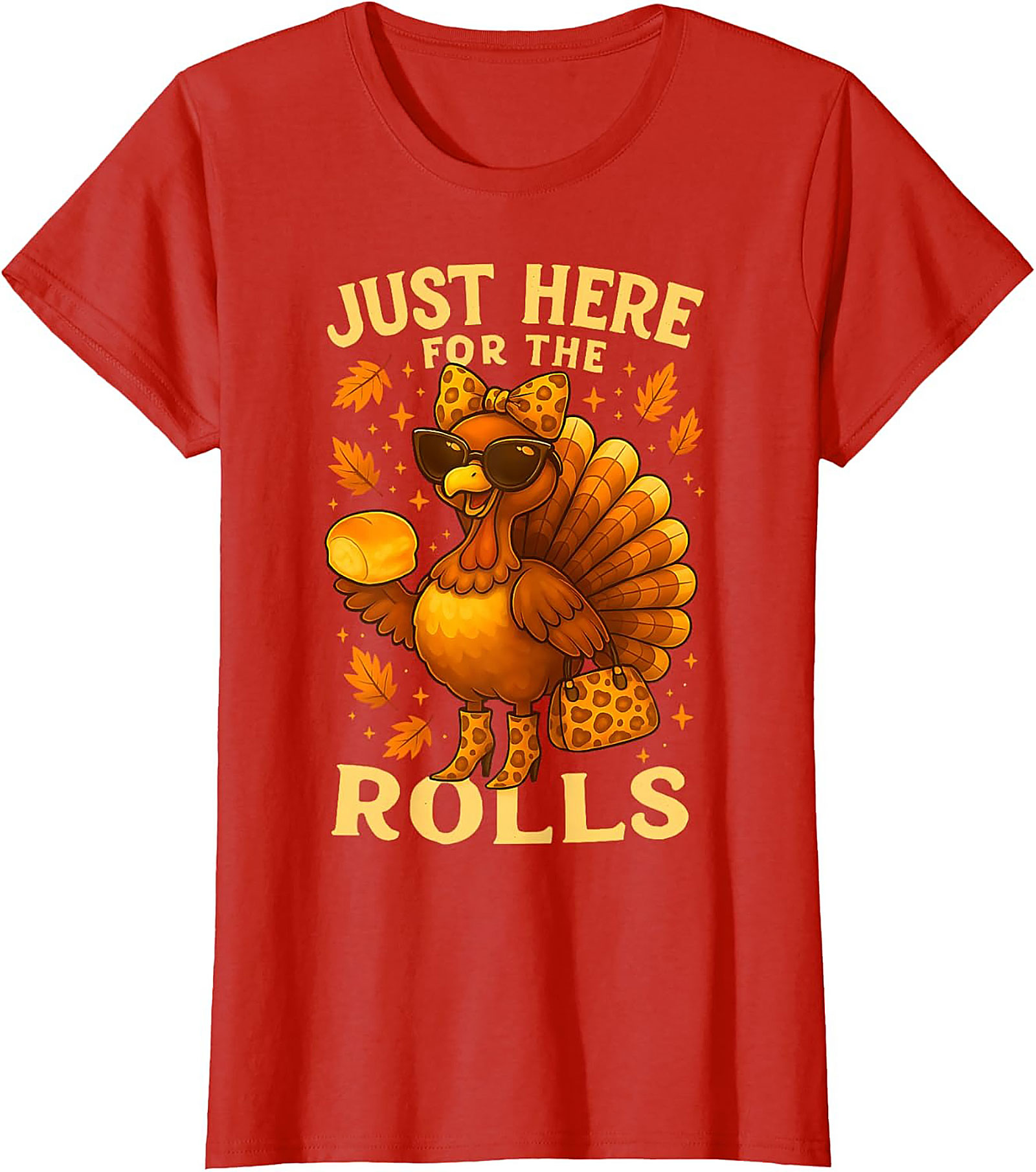 Just Here For The Rolls Funny Thanksgiving Graphic Tee