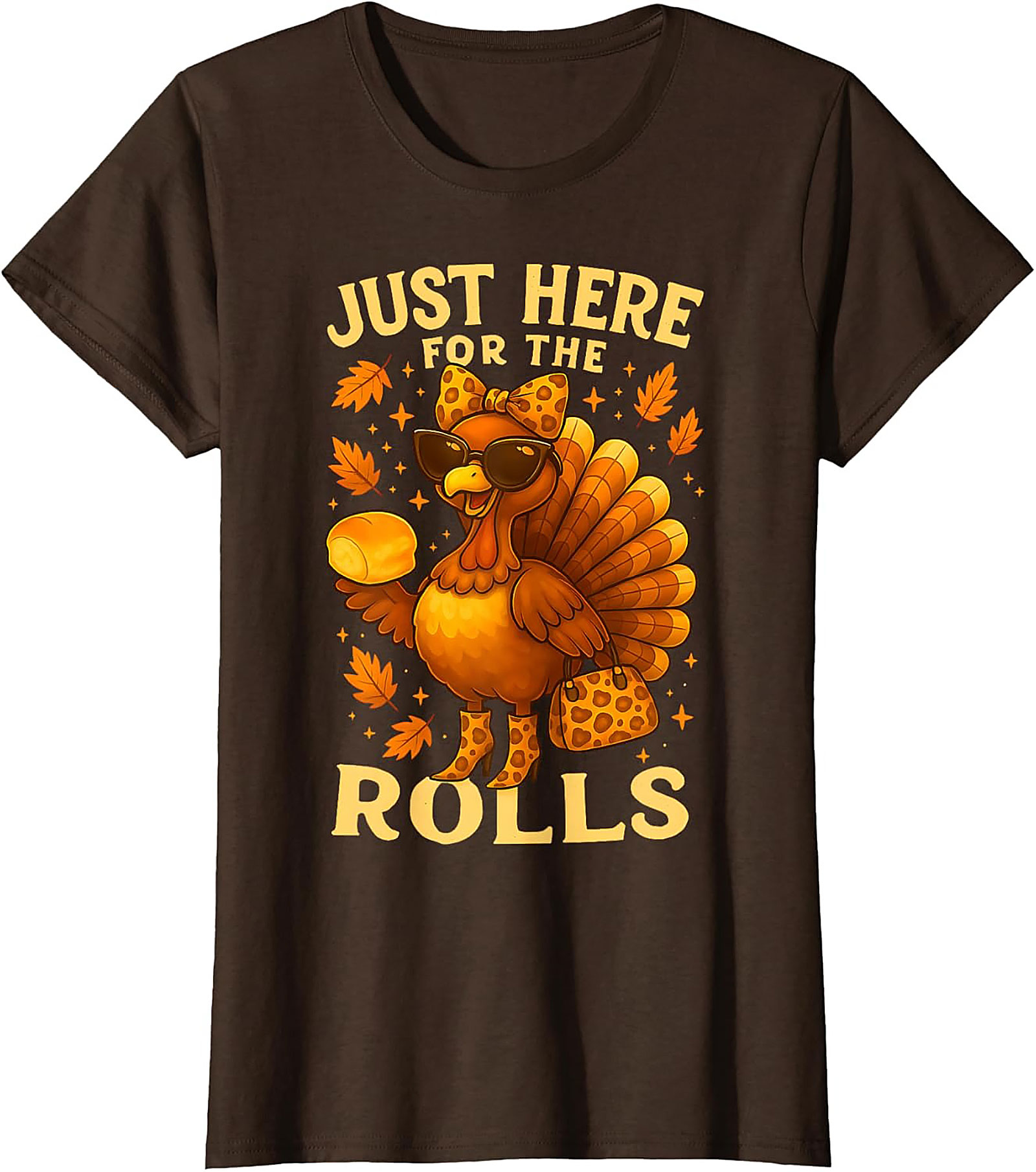 Just Here For The Rolls Funny Thanksgiving Graphic Tee