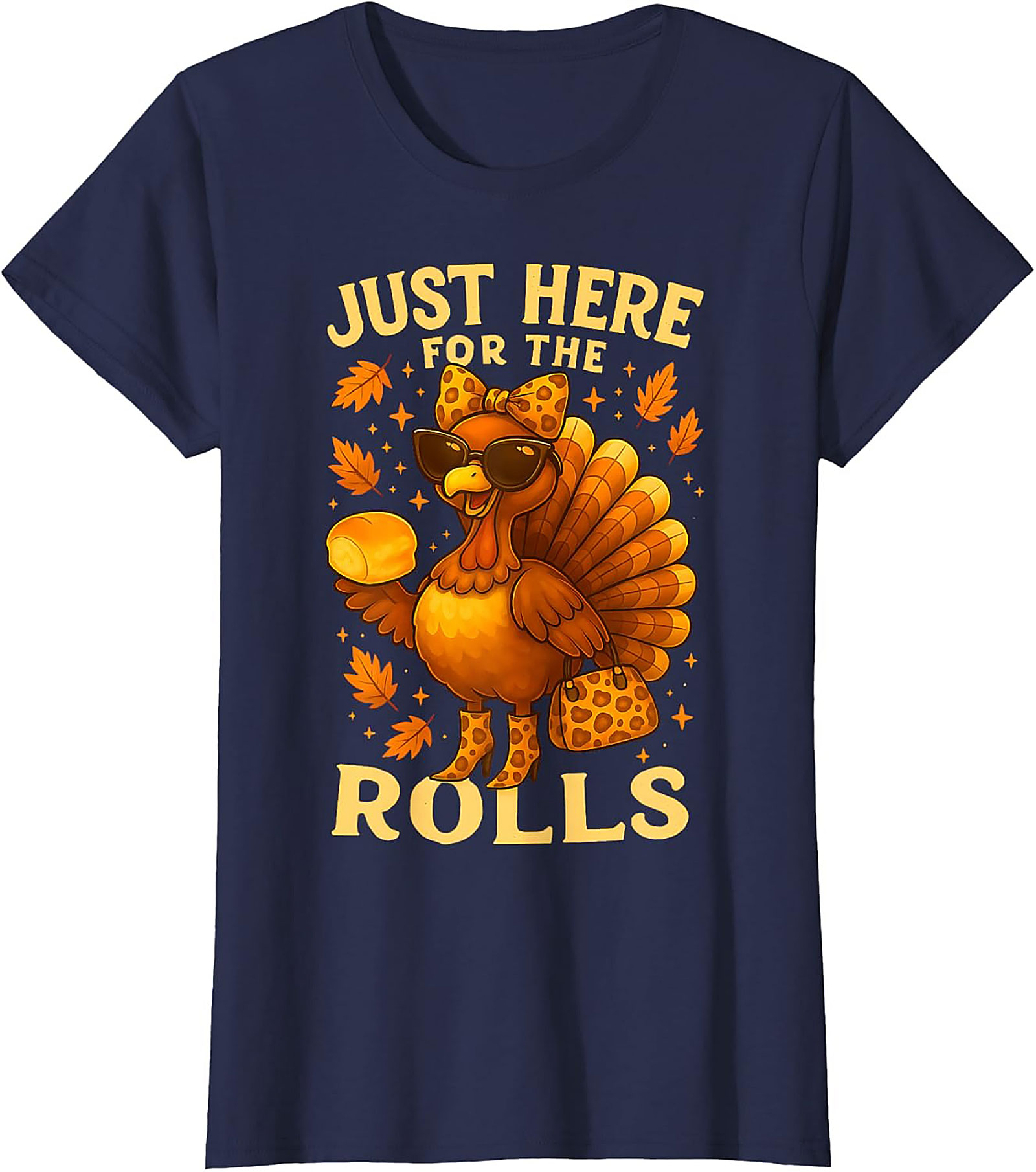 Just Here For The Rolls Funny Thanksgiving Graphic Tee