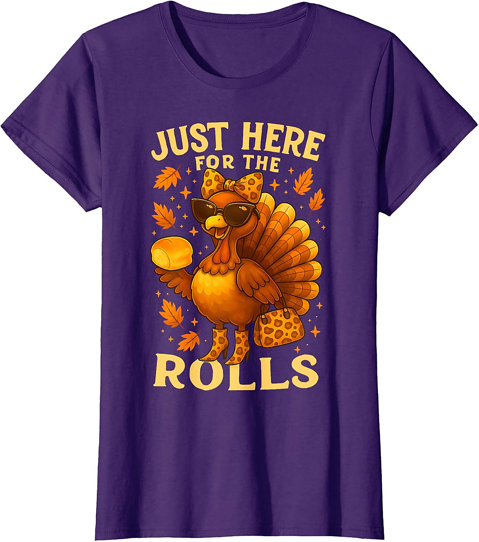 Just Here For The Rolls Funny Thanksgiving Graphic Tee